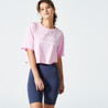 Women Gym Cotton Blend Cropped T-Shirt 520 -  Pink