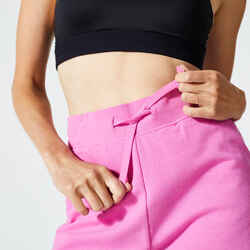 Women's Slim-Fit Cotton Fitness Shorts 520 With Pocket - Geranium Pink
