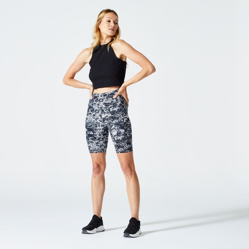 Débardeur crop top femme, noir ultra