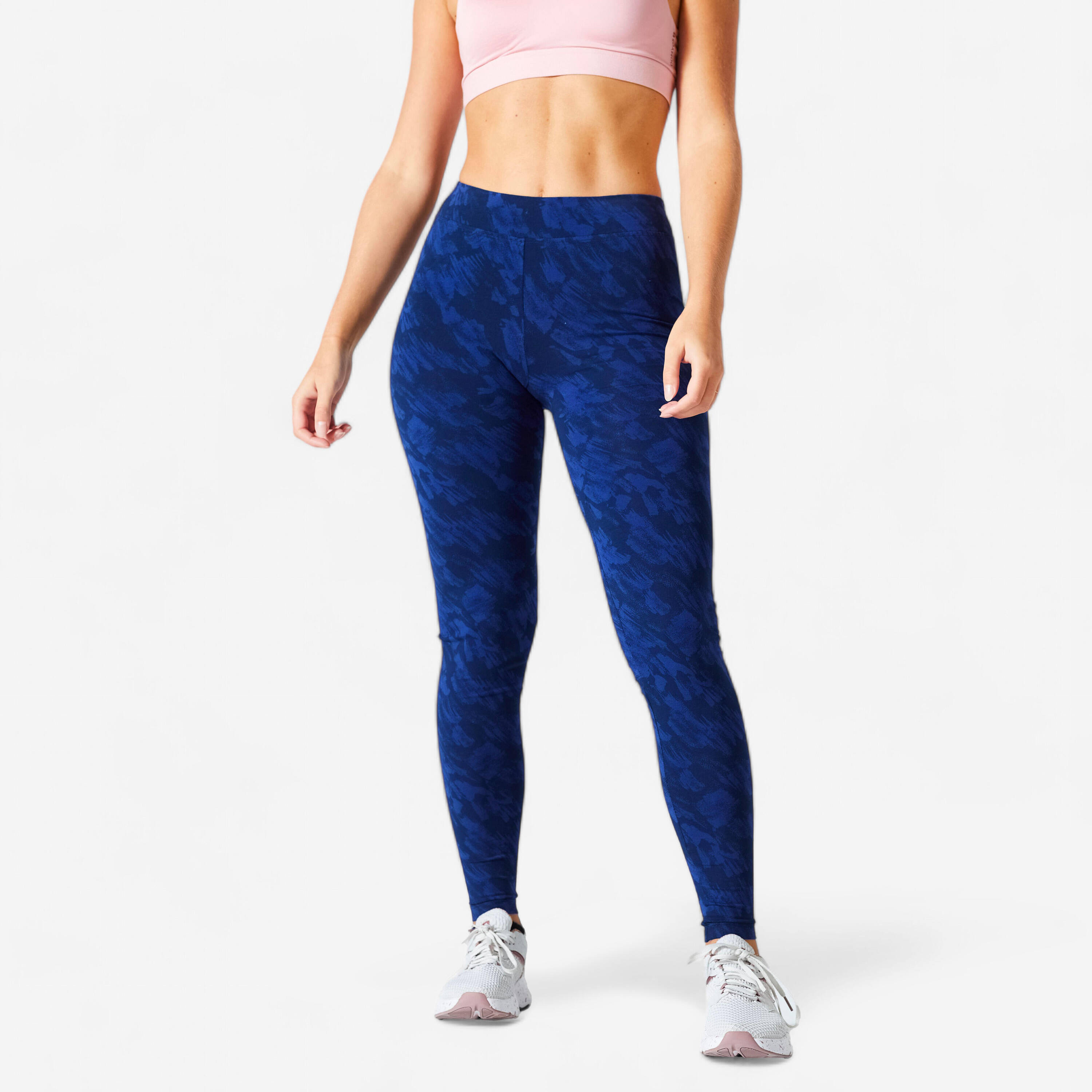 Women's Cotton Fitness Leggings - Blue -  1
