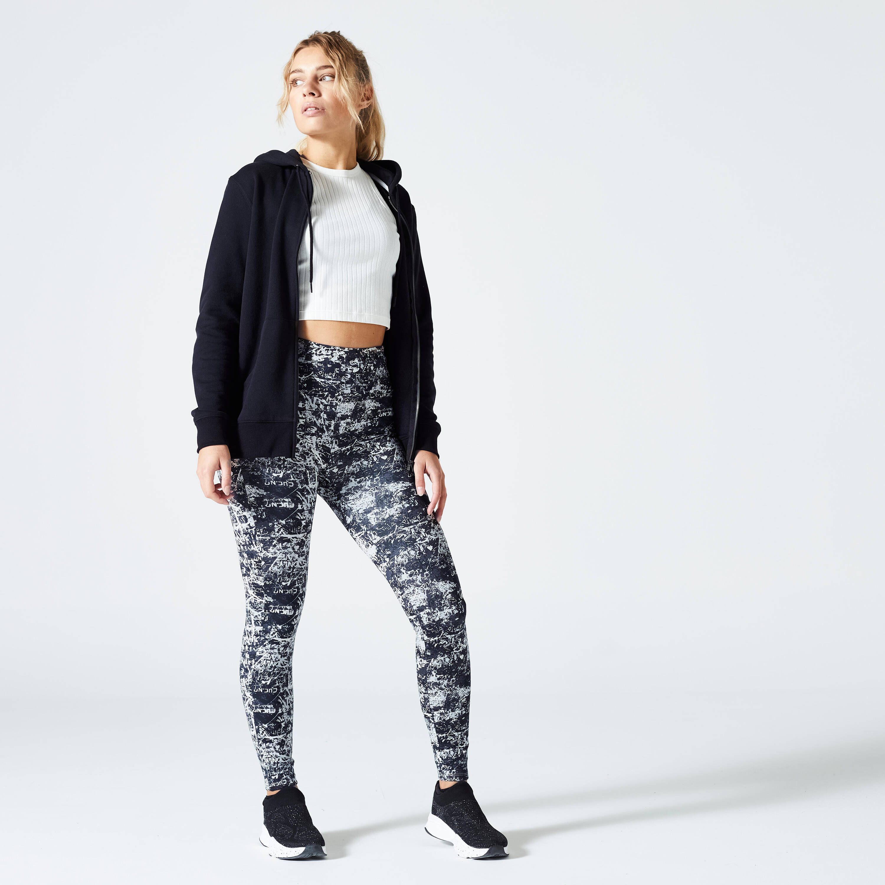Women's Fitness Shaping Leggings 520 - Asphalt Grey Print -  2