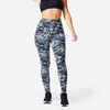 Leggings Damen - 520 bedruckt asphaltgrau 