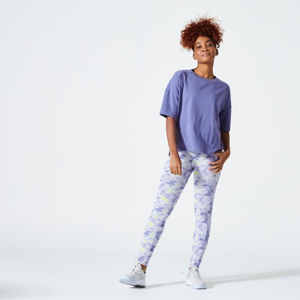 Printed Leggings with Pockets - Grey