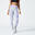 Leggings donna fitness 520 coprenti e modellanti viola chiaro stampati