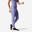 Leggings donna fitness 520 misto cotone coprenti e modellanti con tasca lilla