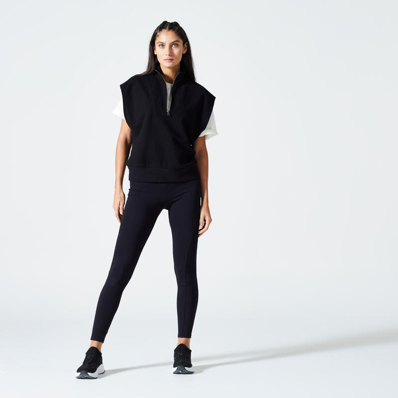 Modellerende fitness legging voor dames 520 zwart