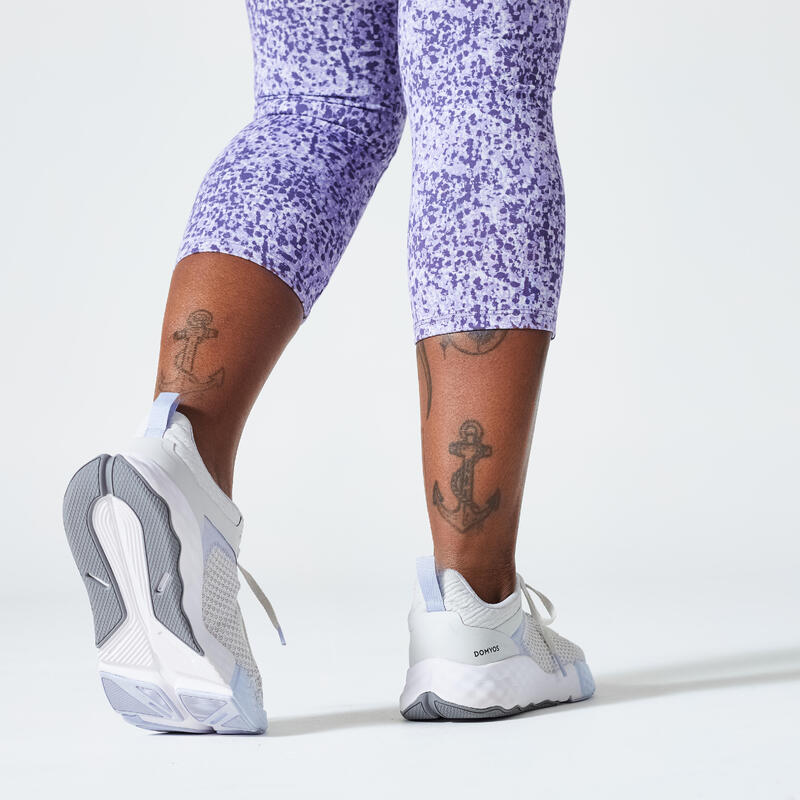 Legging 7/8 Fitness Femme galbant - 520 imprimé violet