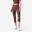 Legging 7/8 Fitness Femme galbant- 520 Marron acajou