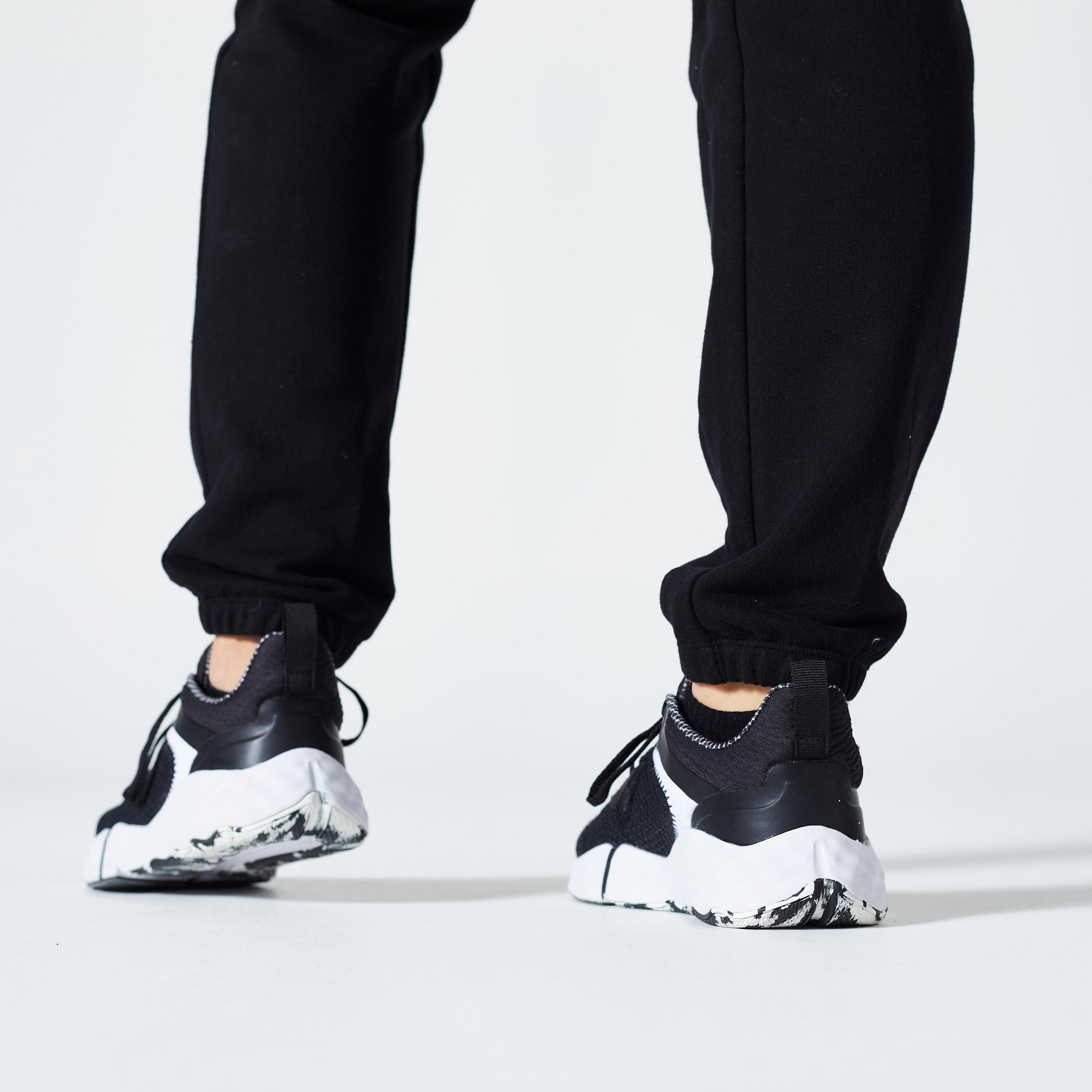 Joggingbroek voor fitness dames slim fit 500 zwart 3/8