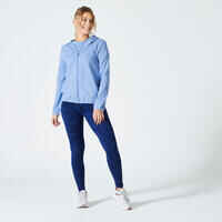 Women's Zip-Up Fitness Sweatshirt 100 - Indigo Blue