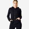 Women Sweatshirt Jacket With Hoodie For Gym 100-Black