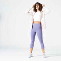 Women's Zip-Up Fitness Sweatshirt 500 Essentials - Pink Quartz