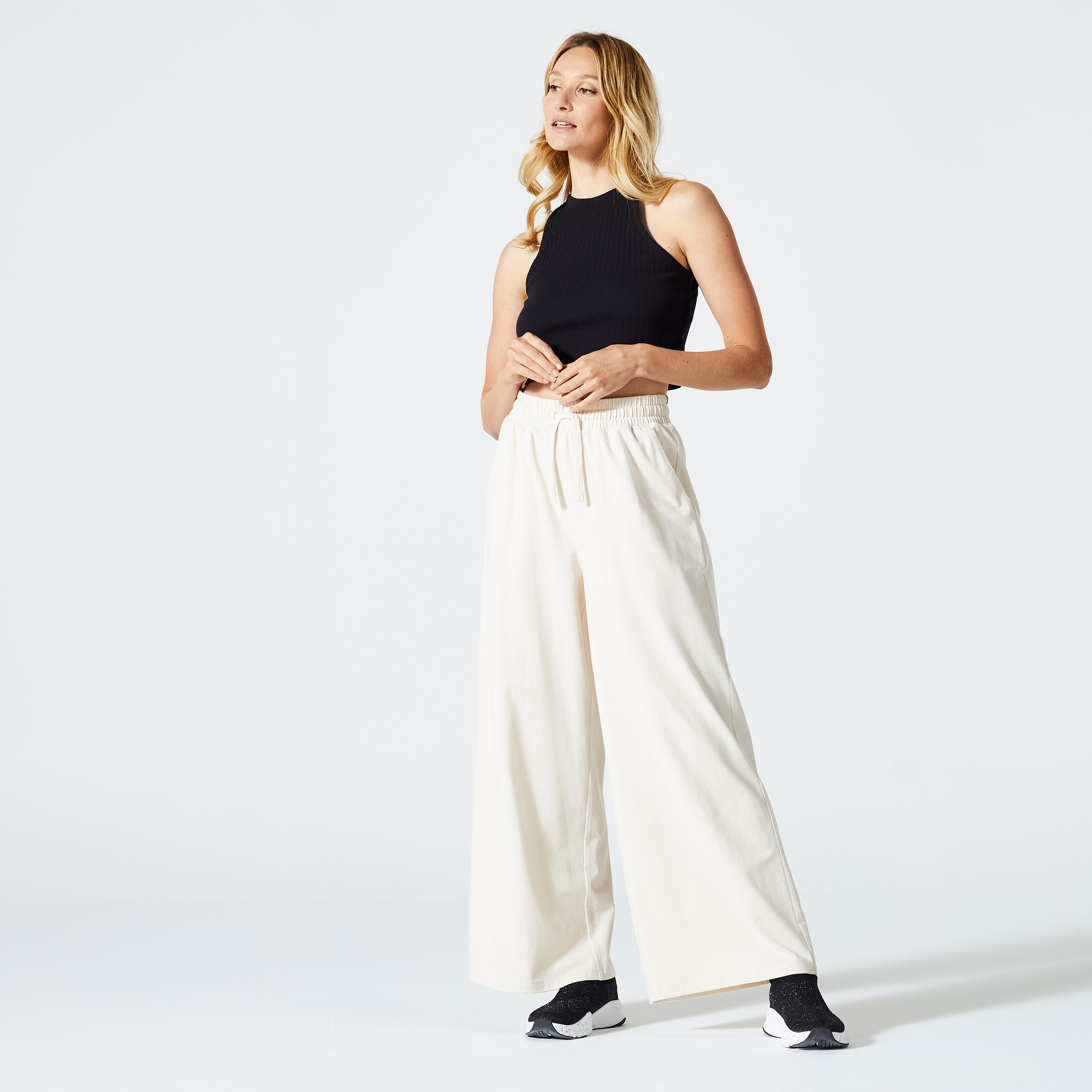 Buy THE GYM PEOPLEWomen's High Waist Loose Comfy Wide Leg Palazzo Yoga  Pants Tummy Control Lounge Workout Joggers Online at desertcartINDIA