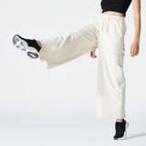 Women's Fitness Jogging Bottoms 520 Flare - Shell White