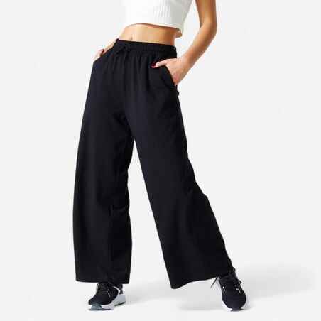 Pantalón de fitness amplio para Mujer Domyos 520 negro