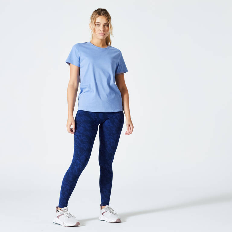 Women's Fitness T-Shirt 500 Essentials - Indigo