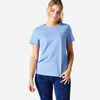 Plava ženska majica za fitnes kratkih rukava ESSENTIALS 500