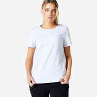 Camiseta fitness 500 essential Domyos Mujer gris