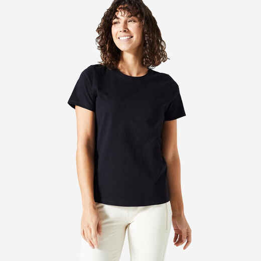 
      Majica kratkih rukava za fitness Essentials 500 ženska crna
  