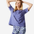 T-shirt Loose Fitness Femme - 520 Bleu