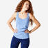 Women's Slim Round-Neck Fitness Tank Top 500 - Indigo Blue