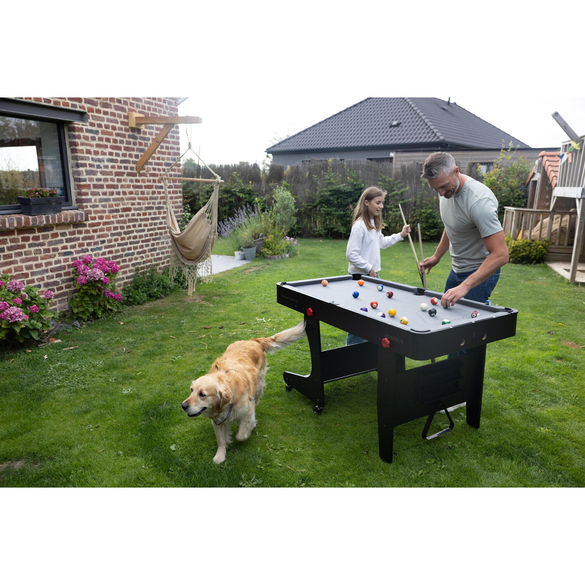 Folding Pool Table BT 500 Grey Pongori Decathlon