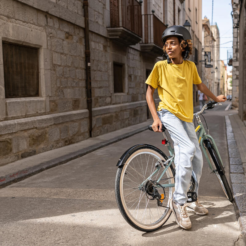 Bici trekking bambino 9-12 anni RIVERSIDE 500 verde militare 24 POLLICI