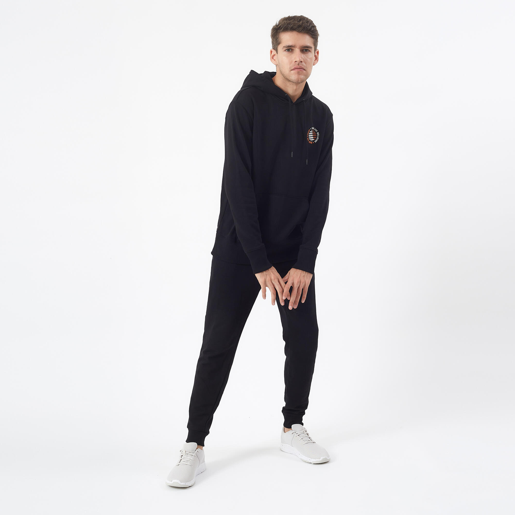 Men's Sweatshirt With Hood And Print 500- Black