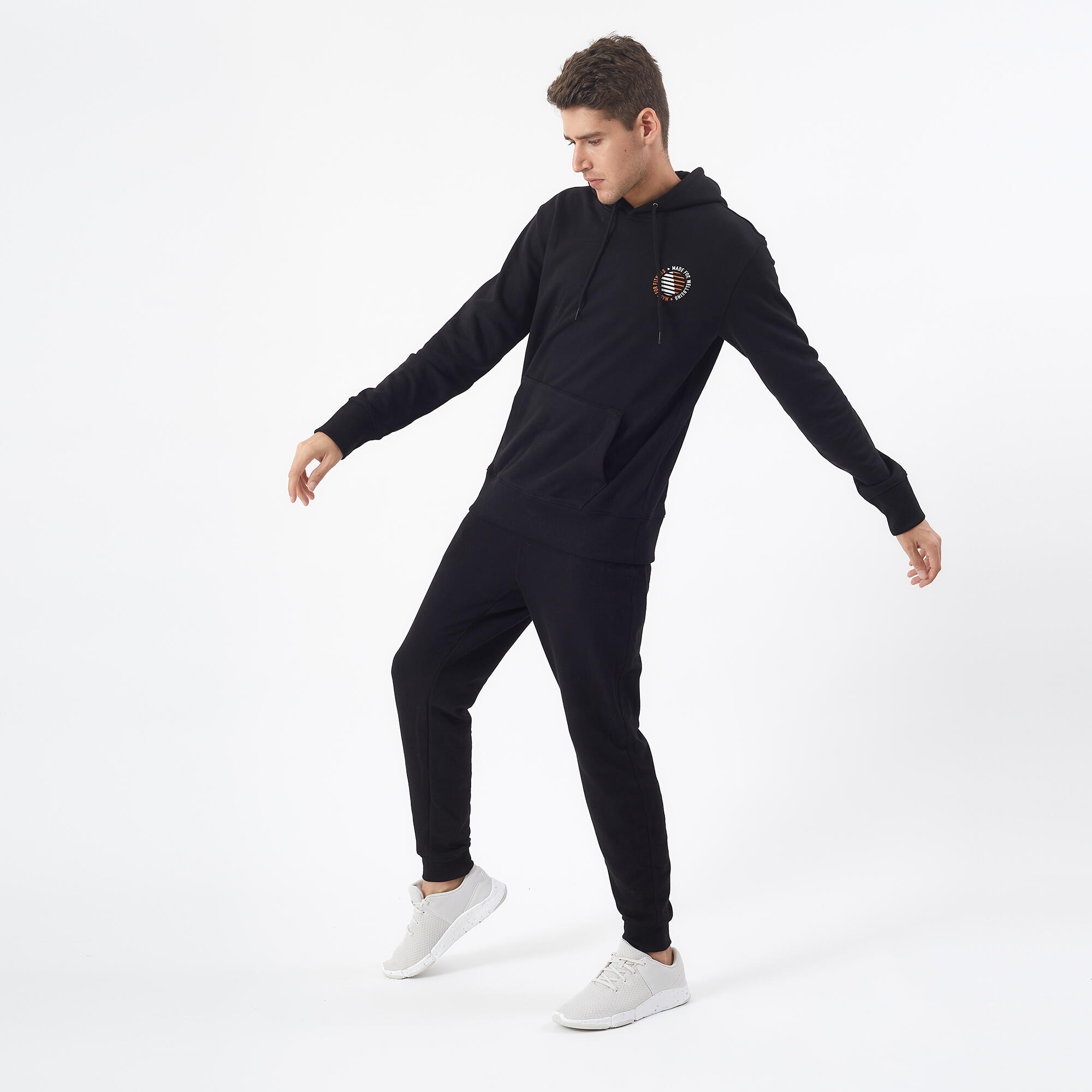 Men's Sweatshirt With Hood And Print 500- Black