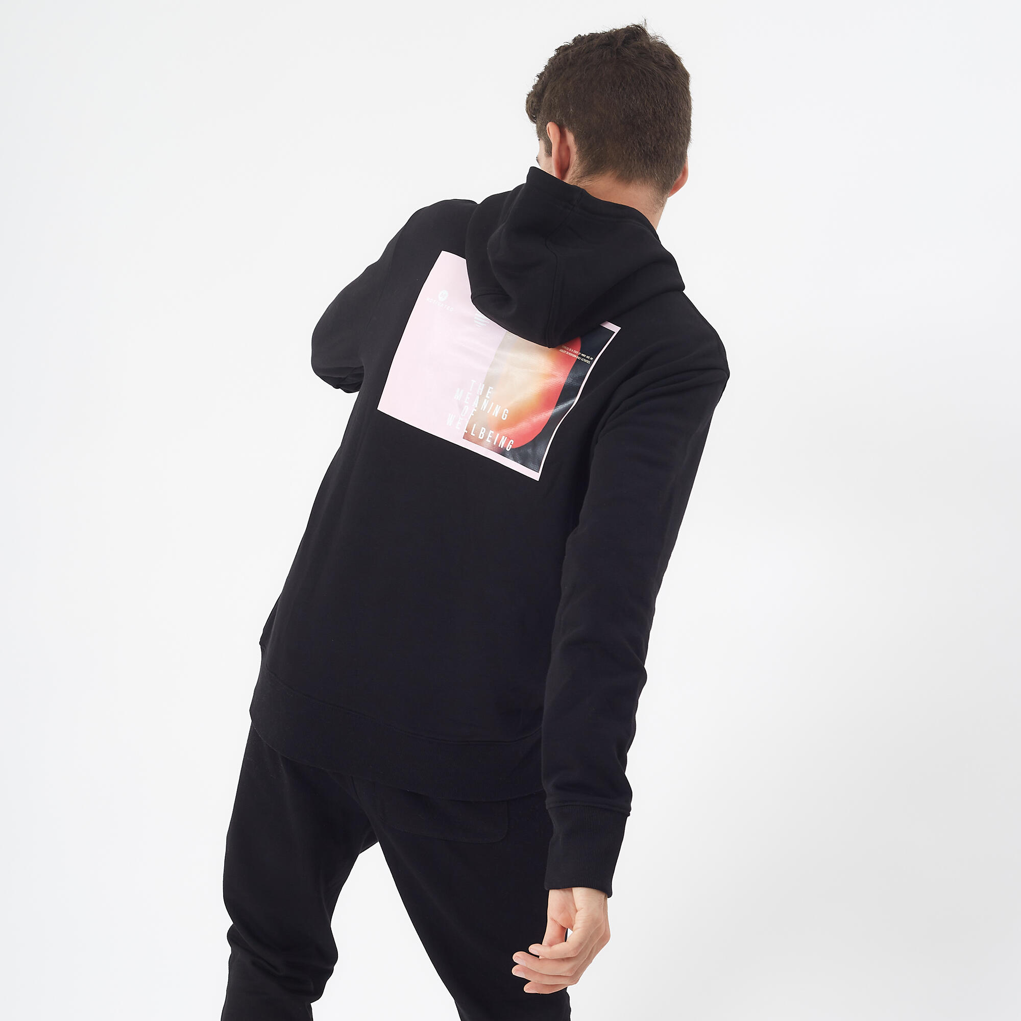 Men's Sweatshirt With Hood And Print 500- Black