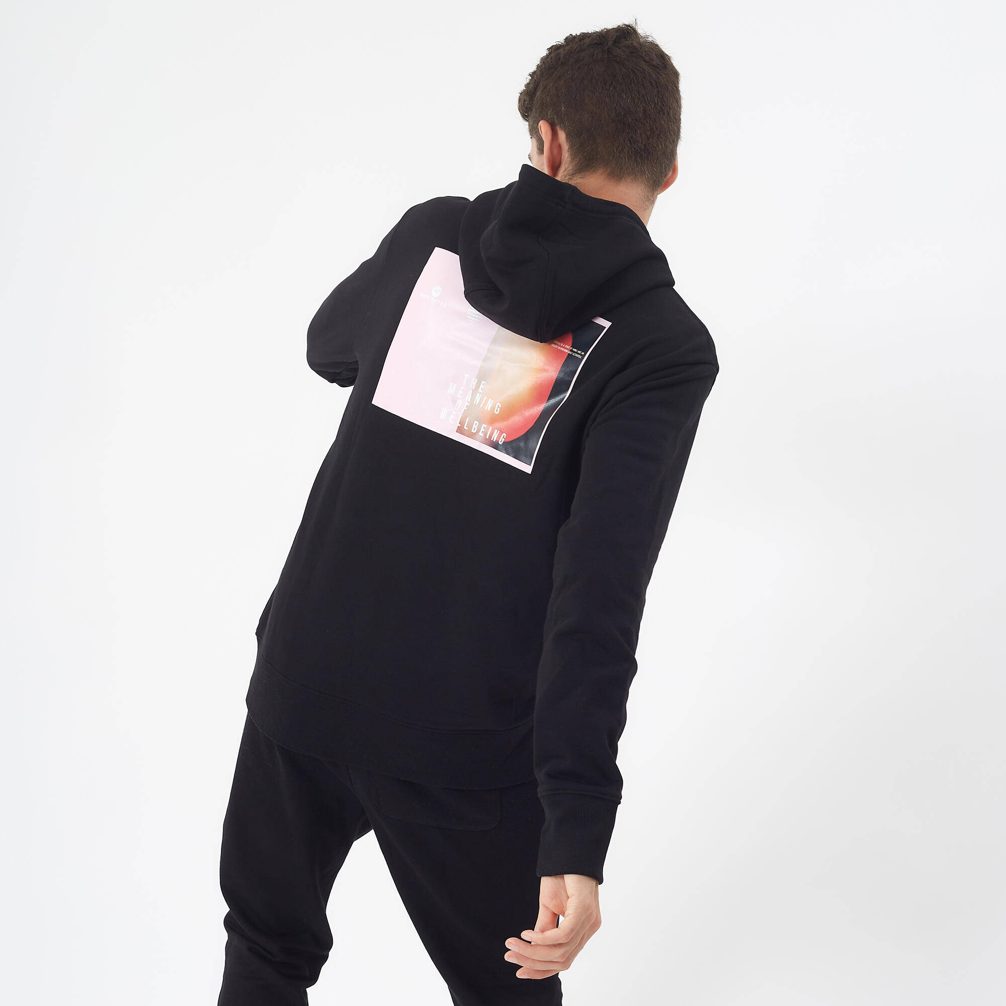 Men's Sweatshirt With Hood And Print 500- Black -  3