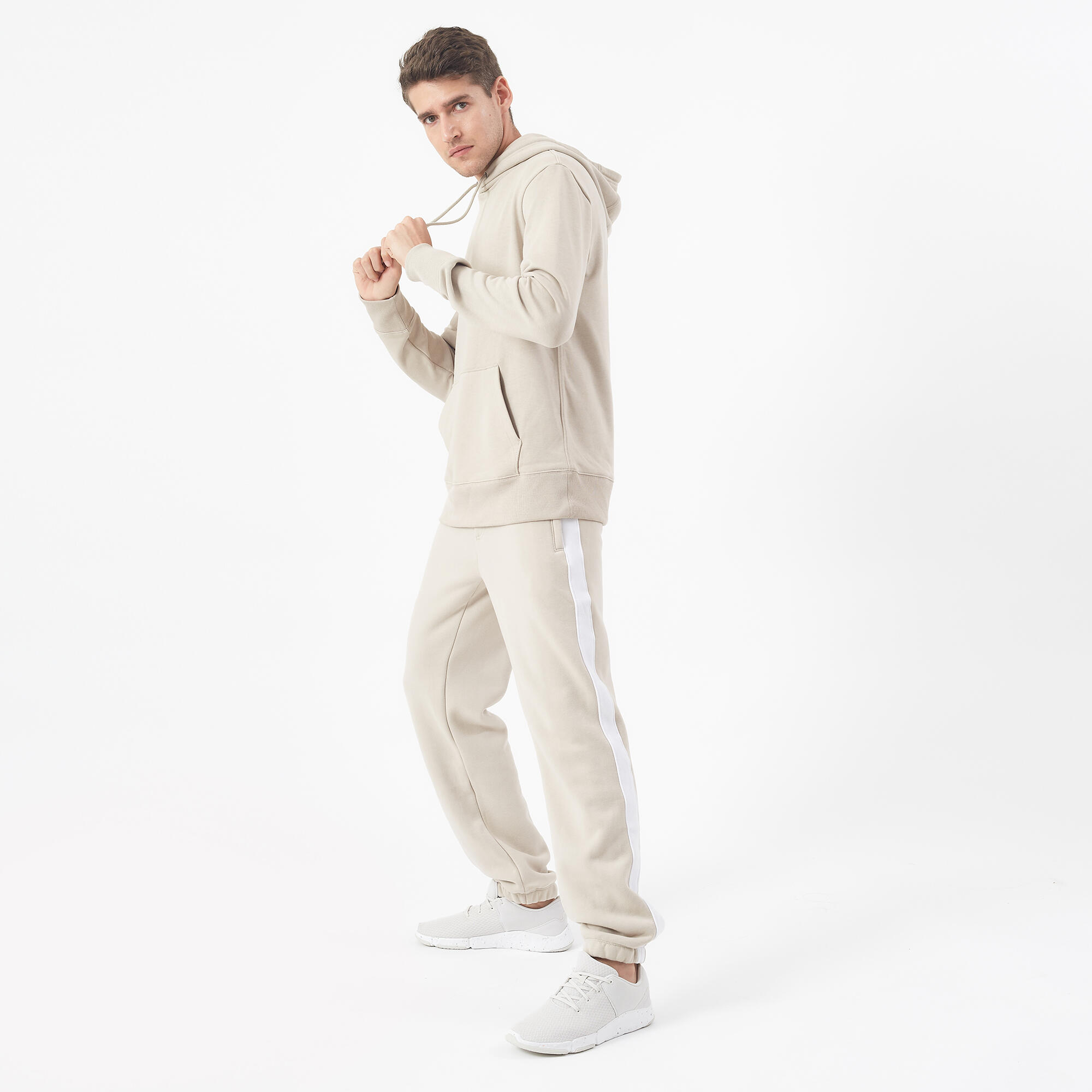 Men's Fitness Hoodie 500 Essentials - Linen 7/9
