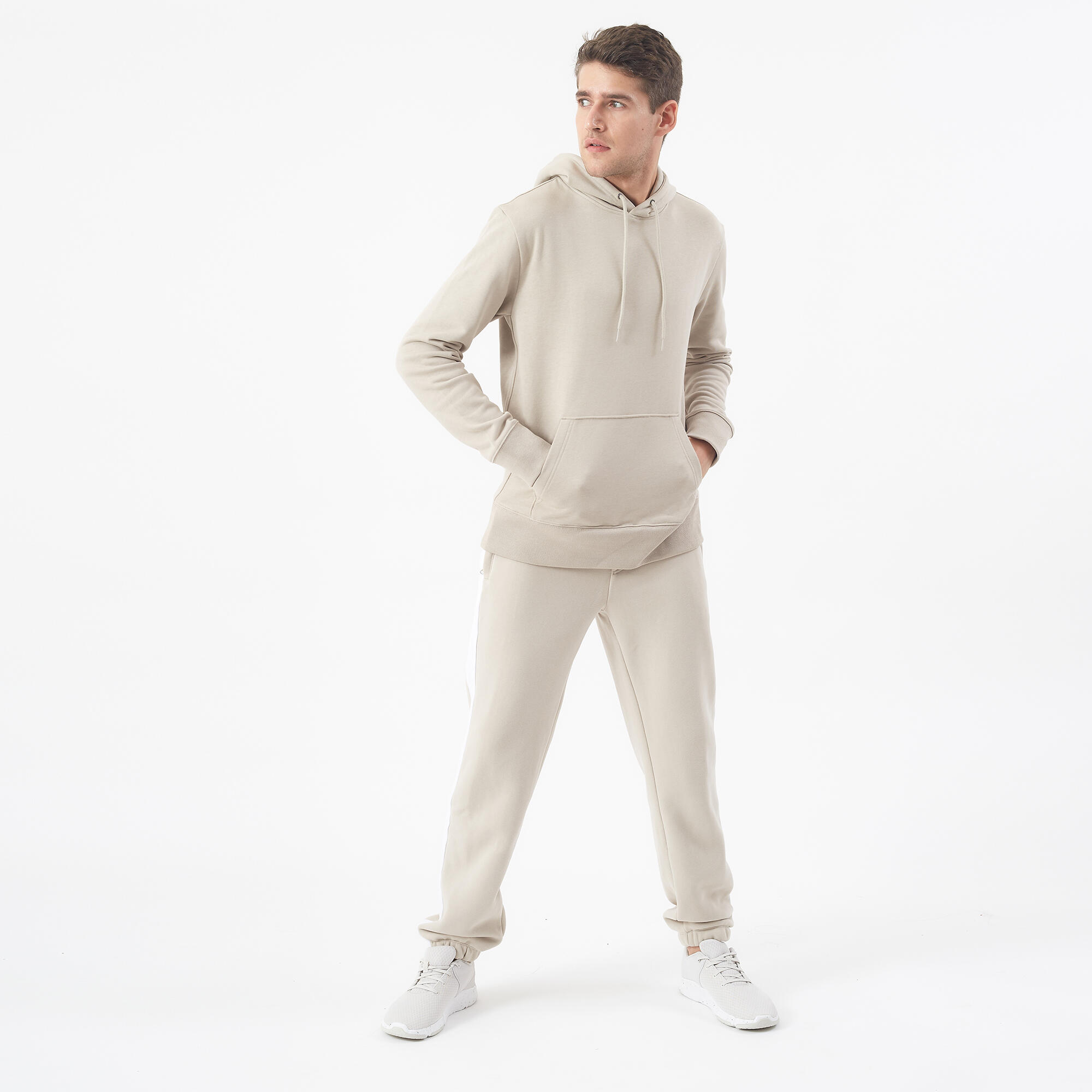 Men's Fitness Hoodie 500 Essentials - Linen 6/9