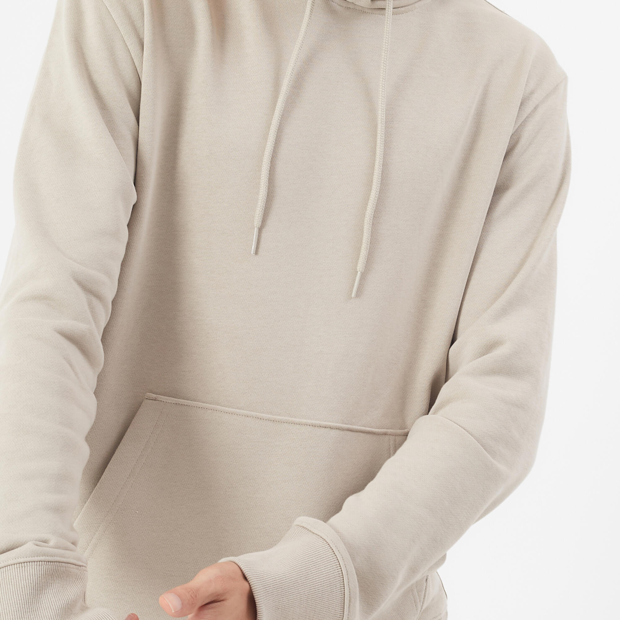 Men's Fitness Hoodie 500 Essentials - Linen 4/9