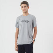 Men's Gym Cotton Blend T-Shirt 500 Printed - Grey