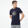Men Gym Cotton Blend T-shirt Slim Fit 500 Print-Blue