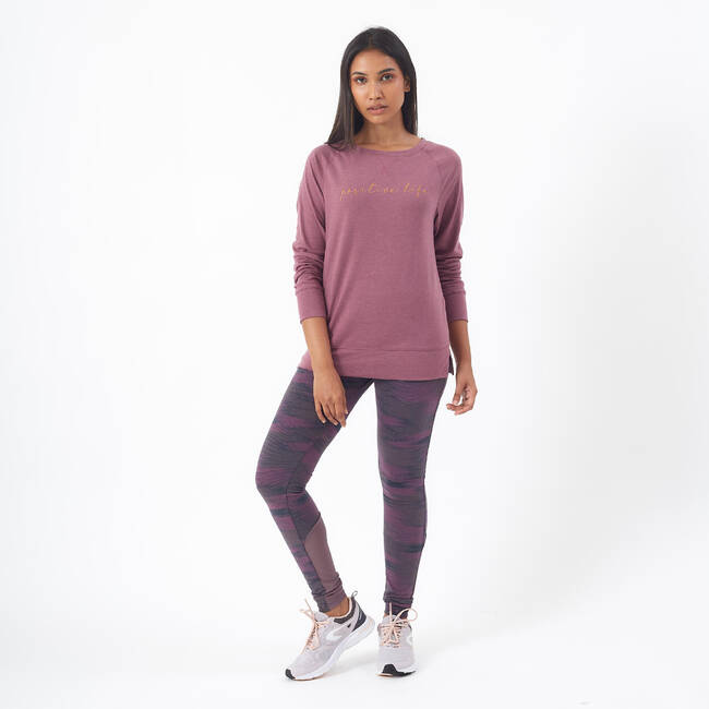 Women's Gym Cotton Blend Long Sleeve T-shirt Regular fit 500-Pink