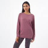 Women's Gym Cotton Blend Long Sleeve T-shirt Regular fit 500-Purple