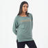 Women's Gym Cotton Blend Long Sleeve T-shirt Regular fit 500-Green Print