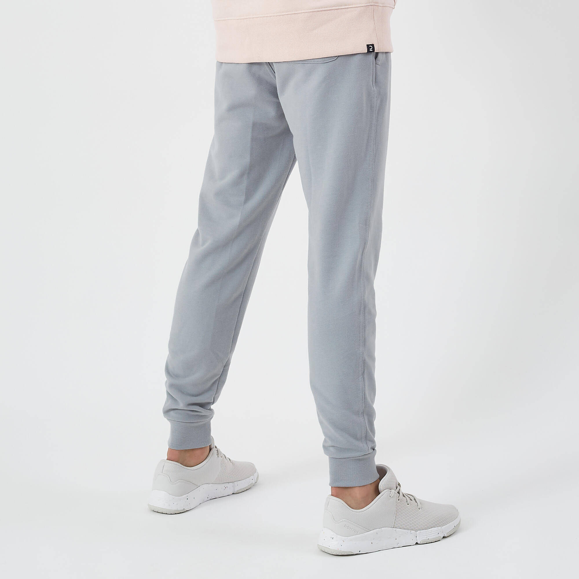 Men's Trackpant Jogger Slim Fit 500 For Gym- Steel Grey -  3