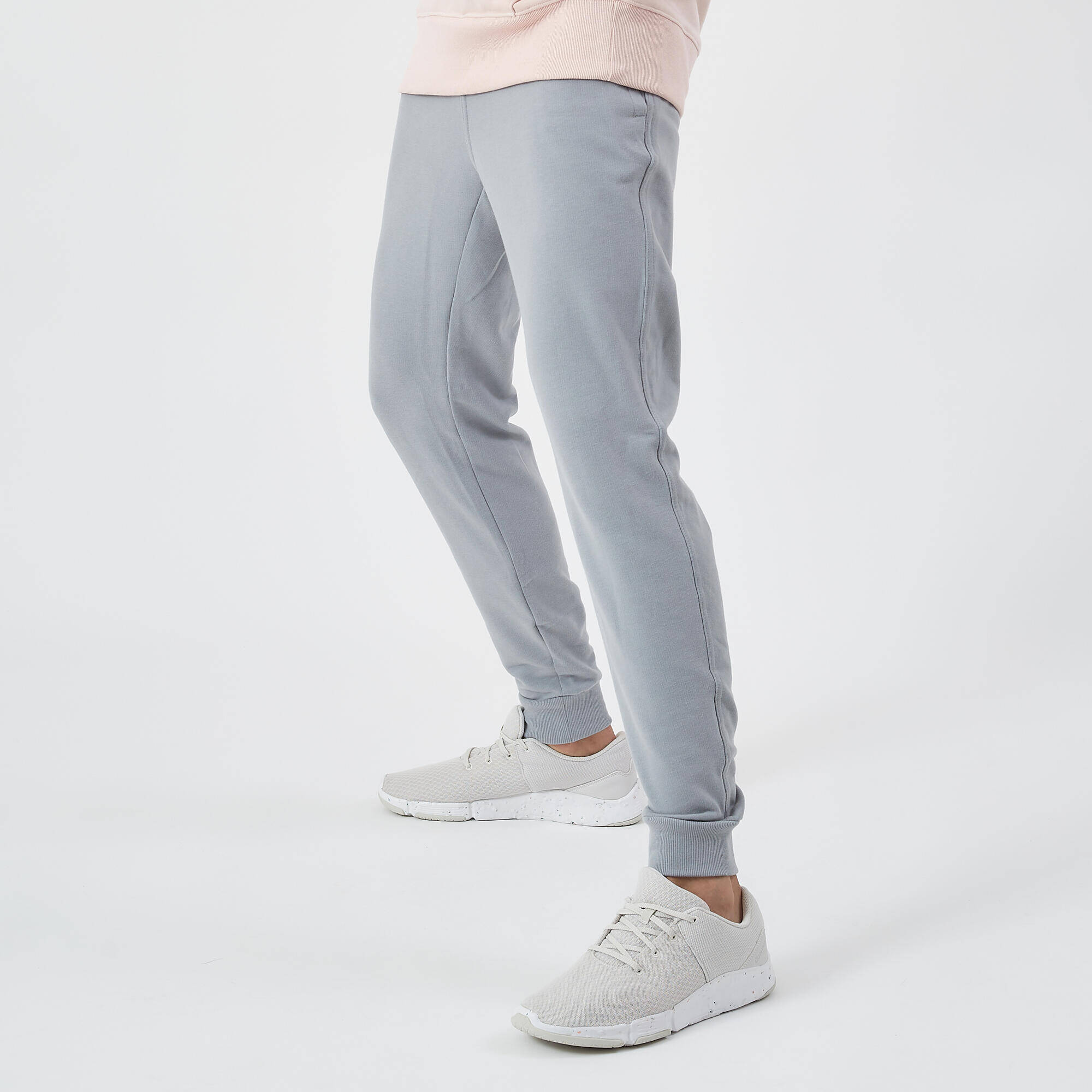 Men's Trackpant Jogger Slim Fit 500 For Gym- Steel Grey -  2