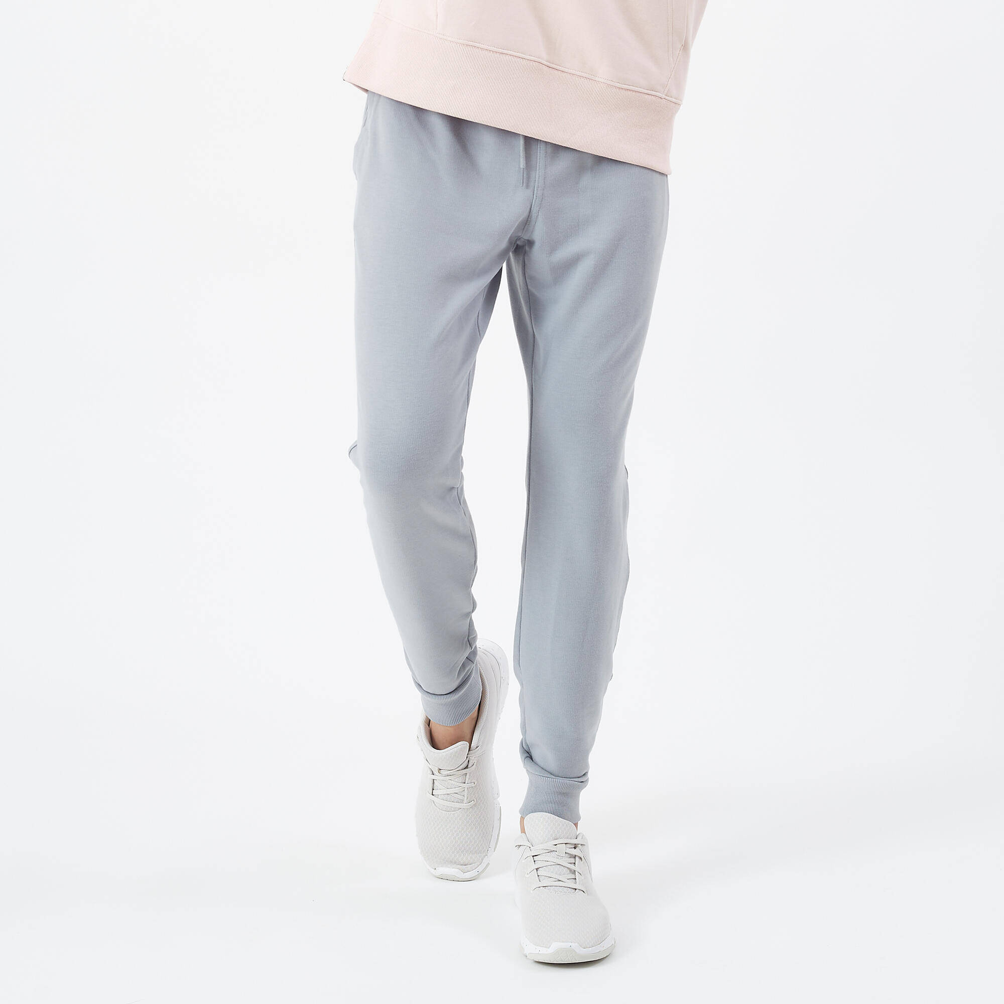 Men's Trackpant Jogger Slim Fit 500 For Gym- Steel Grey -  1