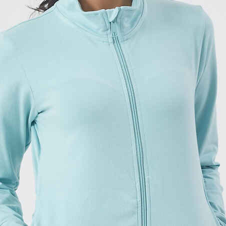 Decathlon Women's Straight-Cut Zipped Sweatshirt With Pocket 100 - Black @  Best Price Online