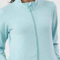 100 Women's Pilates & Gentle Gym Jacket - Light Blue