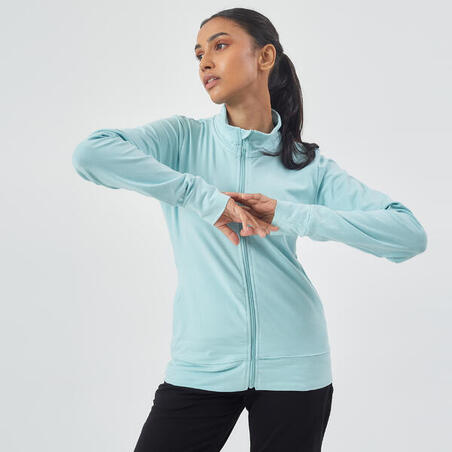 Veste 100 Pilates Gym douce femme bleu clair