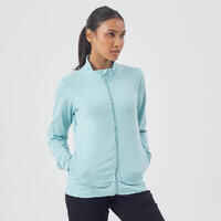 100 Women's Pilates & Gentle Gym Jacket - Light Blue