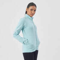 100 Women's Pilates & Gentle Gym Jacket - Light Blue