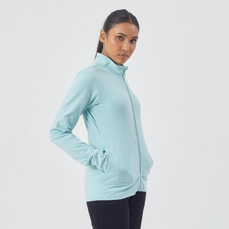 Veste 100 Pilates Gym douce femme bleu clair