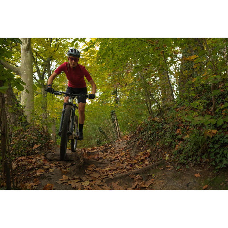 Colanți cu bretele MTB Rockrider Race Negru Damă