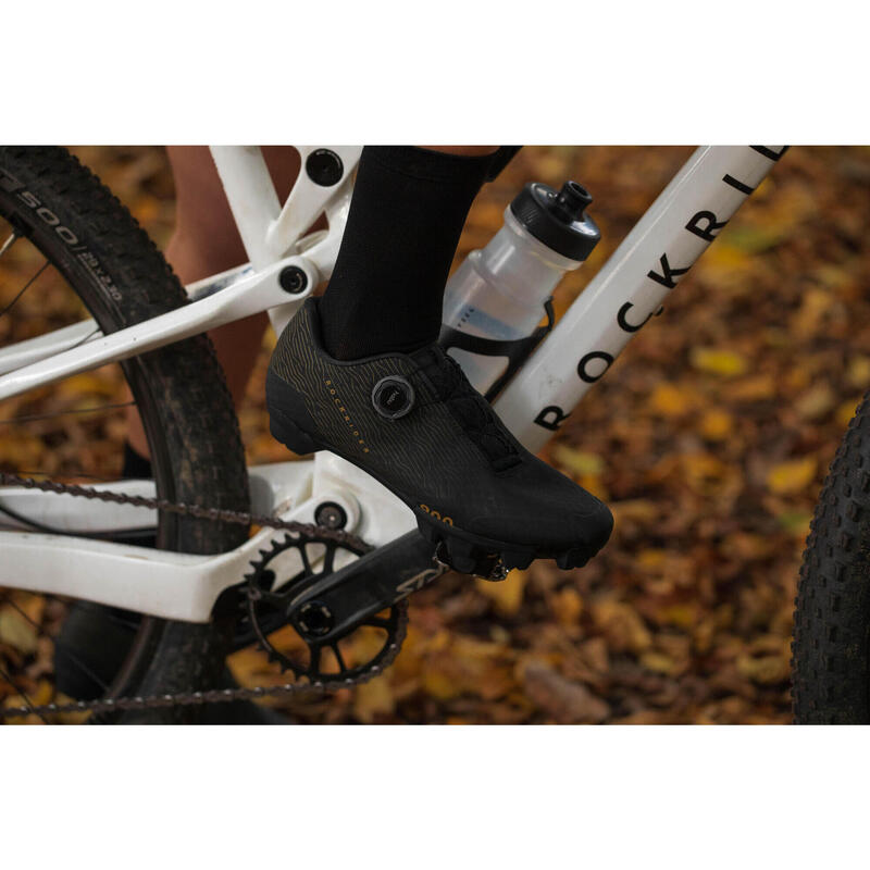 Mountain bike cipő Race 900, Habu Fit System, fekete, okkersárga 